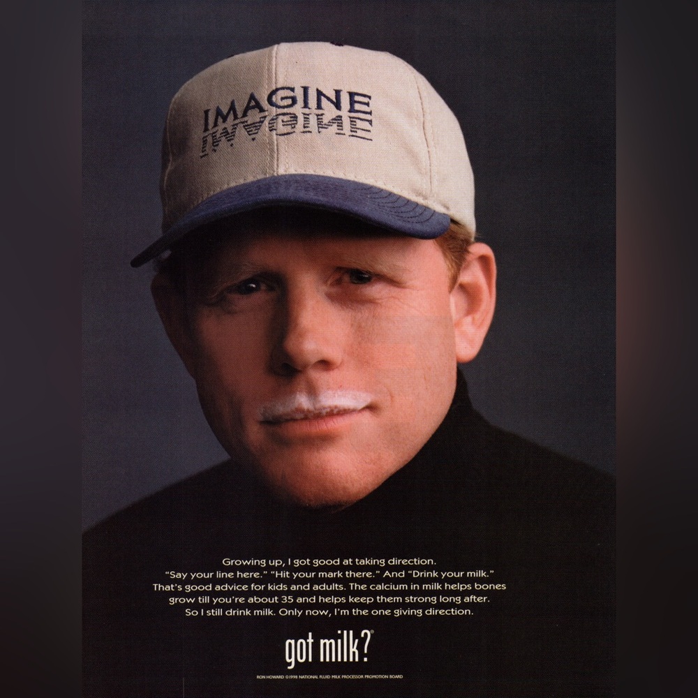 Got Milk? 1999 Advertisement (Life Magazine 1999) Featuring Ron Howard